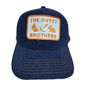 The Avett Brothers Bros Adjustable Strap Mesh Back Dark Blue Hat Trucker